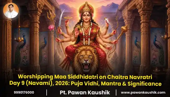 Navratri 2026 date of Day 9 Maa Siddhidatri Puja Vidhi Mantra Bhog and Spiritual Significance