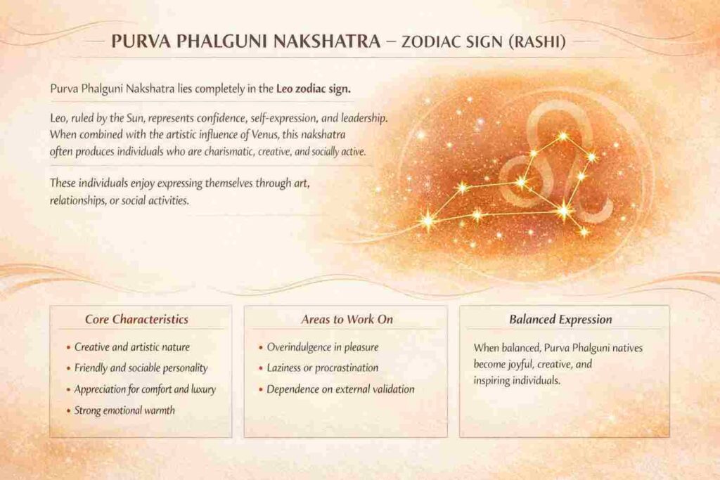 Purva Phalguni Nakshatra Zodiac Sign (Rashi) Zodiac Sign of Purva Phalguni Nakshatra