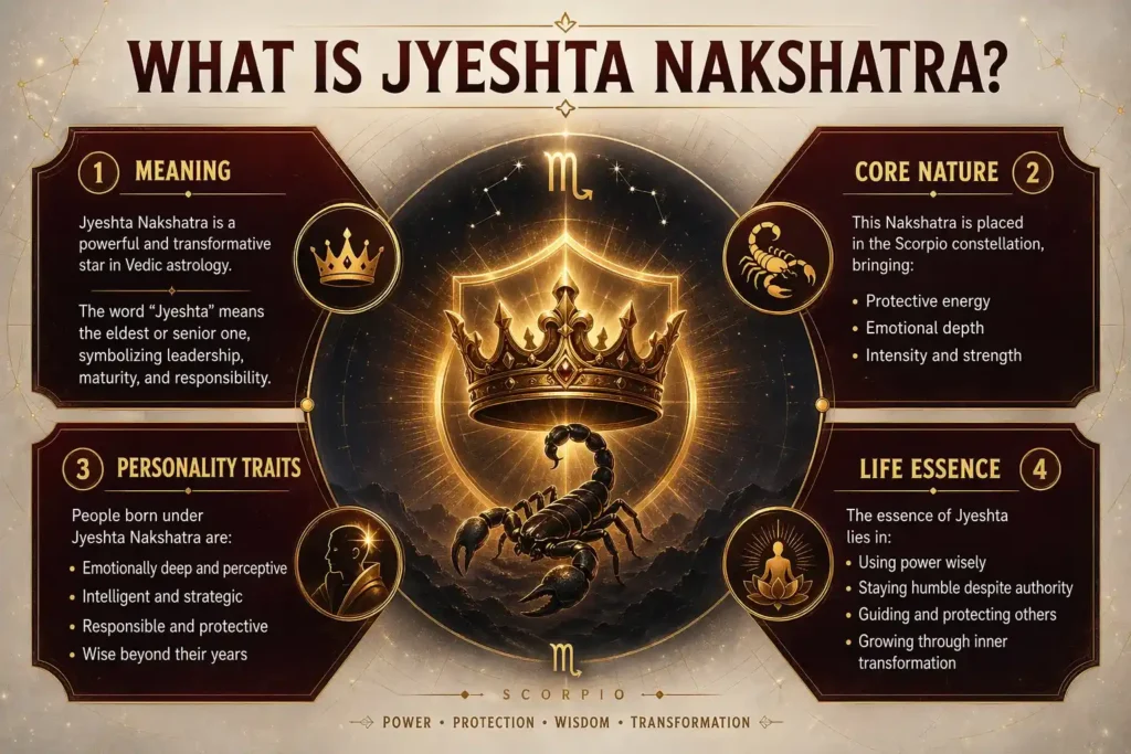 Understand jyeshta nakshatra in four steps with the help of this infographic
