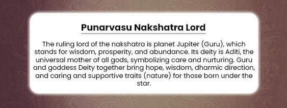 Punarvasu Nakshatra Lord