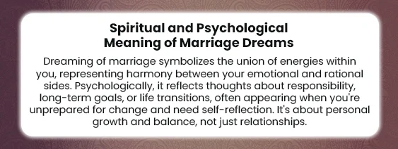 Spiritual and Psychological Meaning of Marriage Dreams