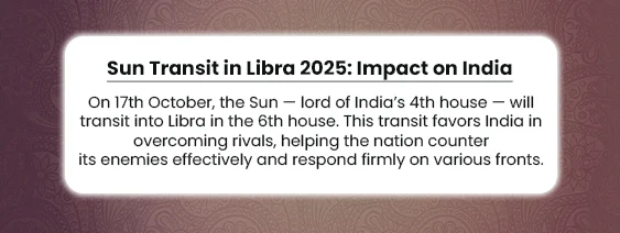 Sun Transit in Libra 2025 Impact on India