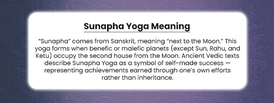Sunapha Yoga Meaning