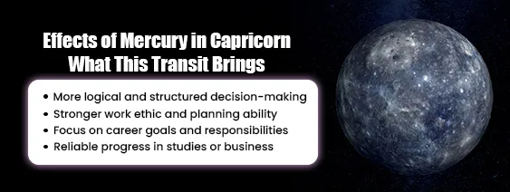 Effects of Mercury in Capricorn