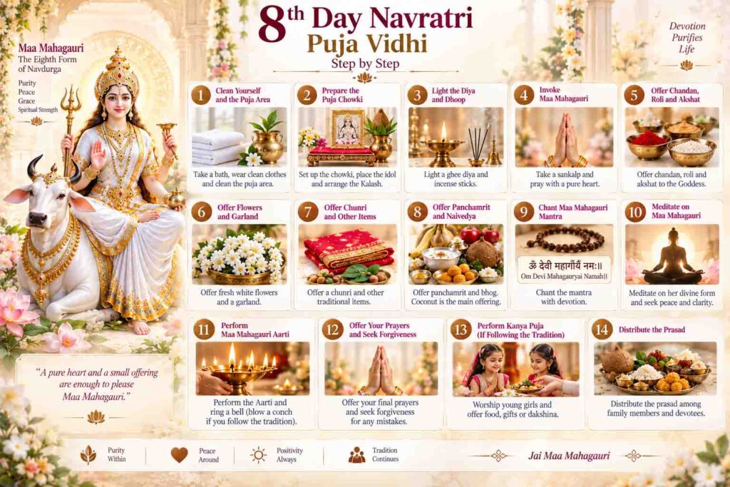 8th day navratri puja vidhi step by step 8th day navratri puja vidhi step by step
