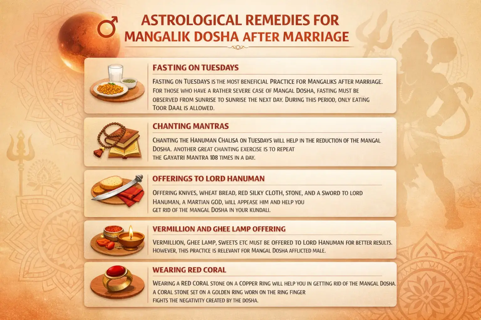Astrological Remedies for Mangalik Dosha after Marriage