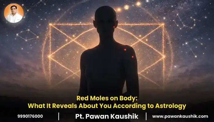 Astrology chart showing spiritual meaning of red moles on body