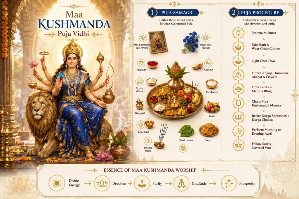 complete list of maa kushmanda puja vidhi infographic