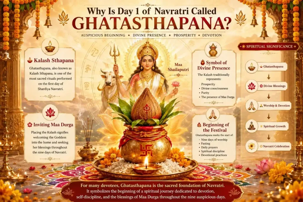 inforgraphic of why is day 1 of navratri called ghatasthapana