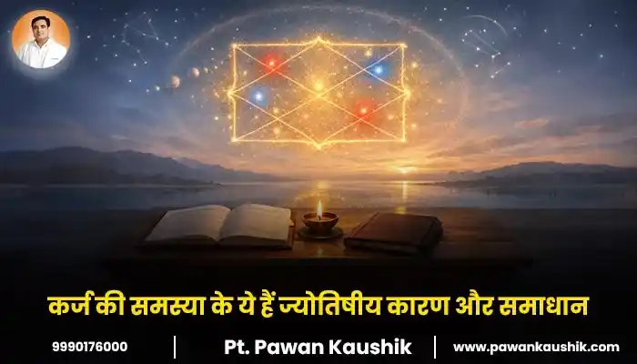 कर्ज की समस्या के ज्योतिषीय कारण और उनके समाधान दर्शाता हुआ चित्र
