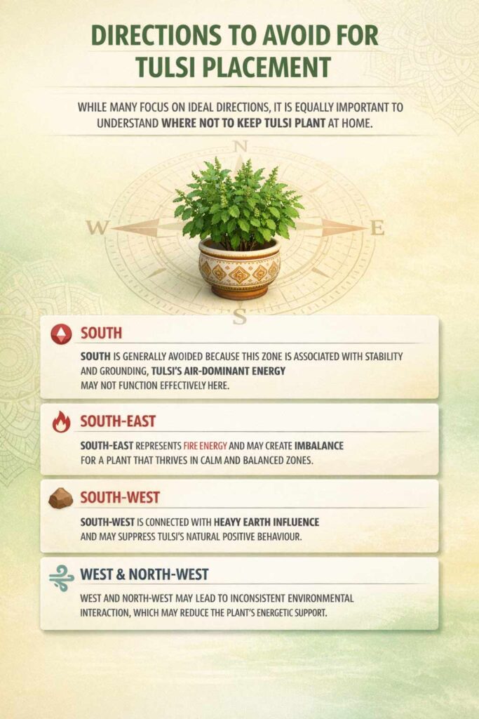 List of Directions to Avoid for Tulsi Placement in home