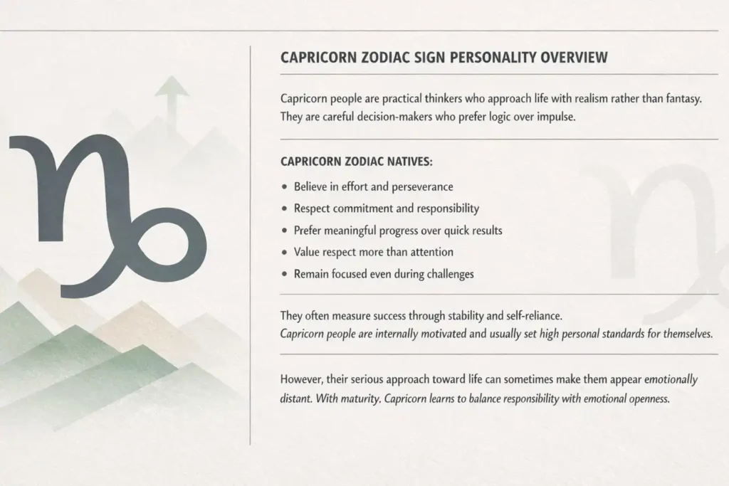 Capricorn Zodiac Sign Personality Overview Capricorn Zodiac Sign Personality Overview explained by indographic