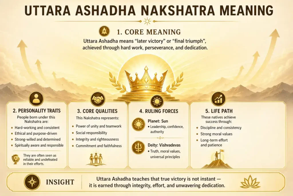 meaning of uttara ashadha nakshatra explained in few points with the help of infographic
