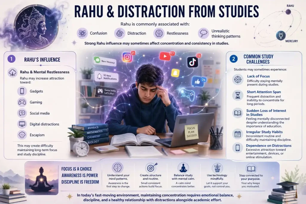 rahu and distraction from studies