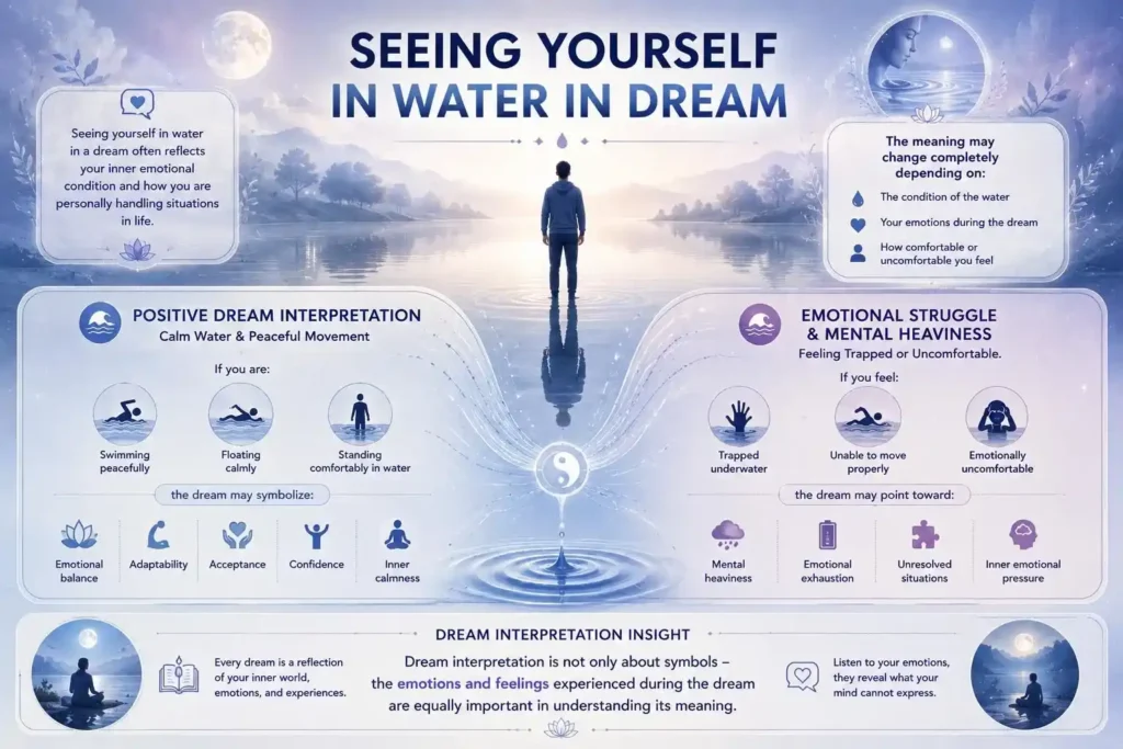 seeing yourself in water in dream infographic