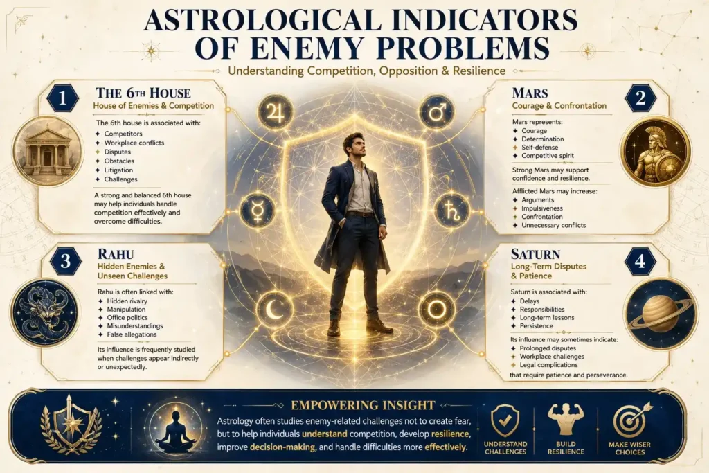 astrological indicators of enemy problems infographic