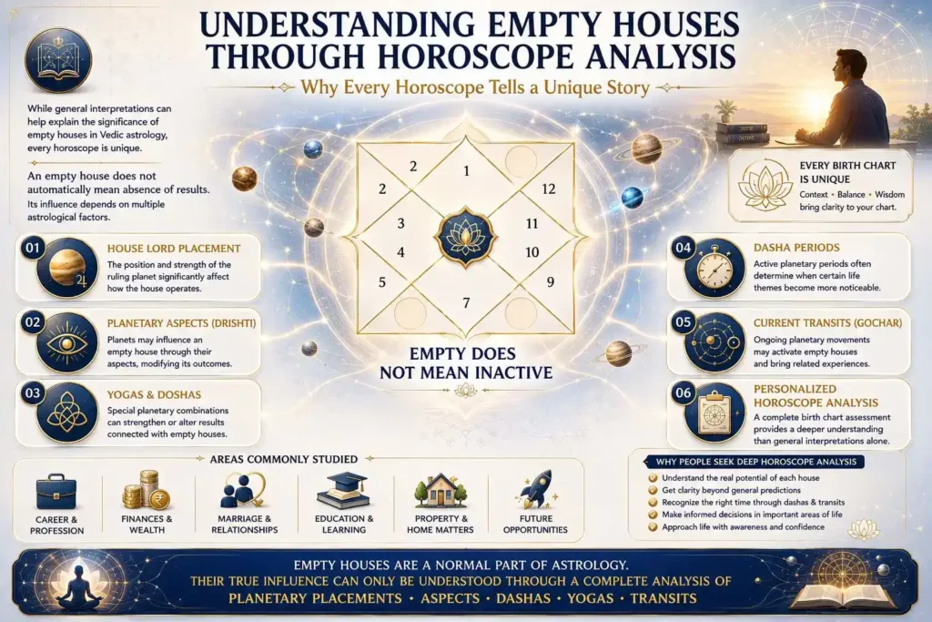understanding empty houses through horoscope analysis with the help of infographic