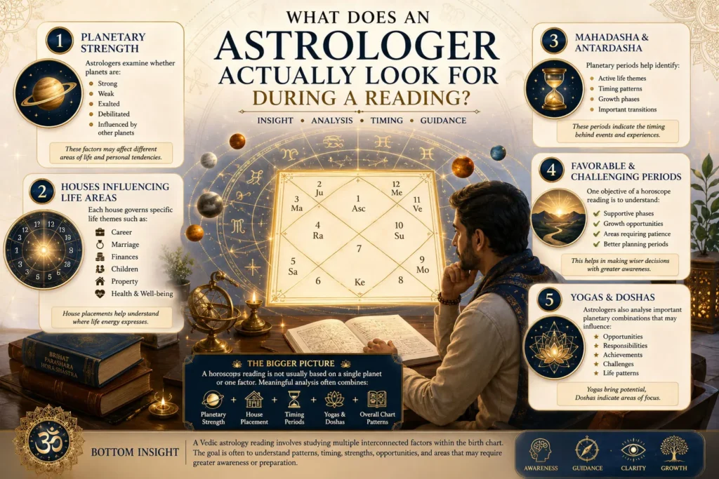 what does an astrologer actually look for during a reading infographic