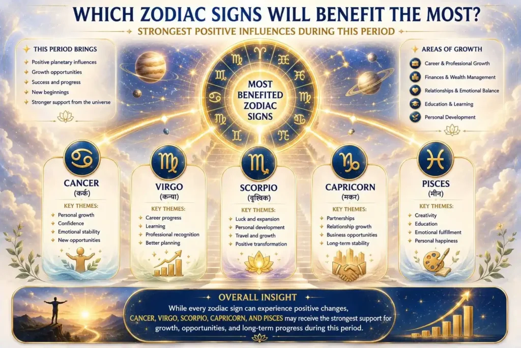 which zodiac signs will Benefit the most in jupiter transit in pushya nakshatra
