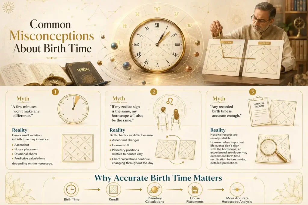 common misconceptions about birth time explained in infographic