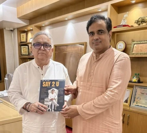 pt pawan kaushik with ajay singh yadav former member of legislative assembly of haryana